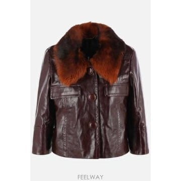 [E32]끌로에 CH26ACV0522356F 여성 가죽자켓 CHLOE cropped jacket in lea