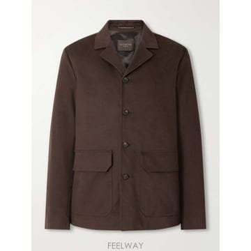 SLOWEAR 코튼 & 캐시미어블렌드 개버딘 블루종 자켓 63I64 B0082365250