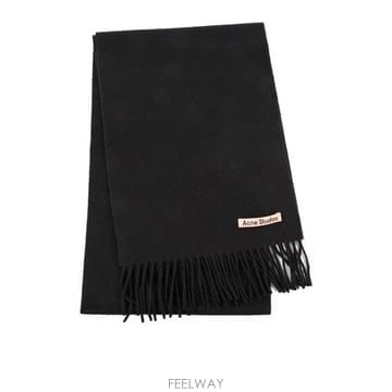26FW 아크네 스튜디오 내로우 울 프린지 머플러 CA0218 900 BLACK