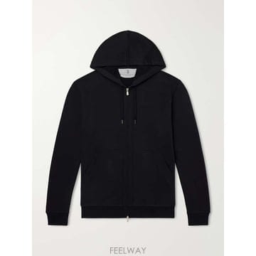 브루넬로 쿠치넬리 코튼블렌드 저지 집업 후드 MW8639069G B0082365335