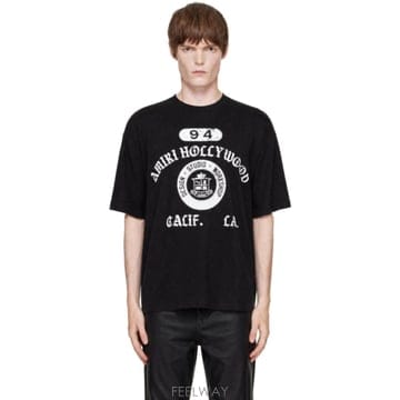 아미리 블랙 아미리 컬리지어트 박스 티셔츠 AM426JR025 TP878052880