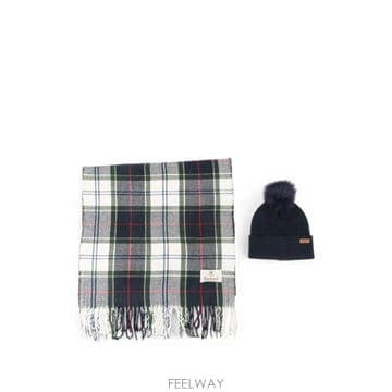 26 FW 바버 타탄 프린트 폼폼 비니 앤 스카프 세트 LGS0054TN98 TP459187382