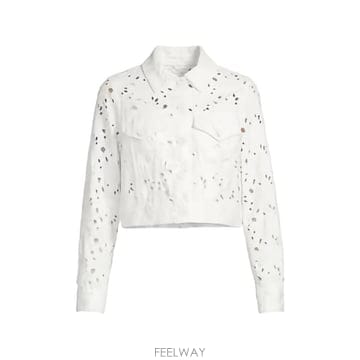 26 FW 앨리스앤올리비아 클로이 레이저 컷 클래식 칼라 데님 재킷 CD605D81231 TP45674660