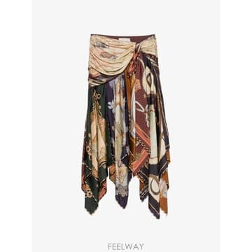 26 FW 짐머만 스플라이스 스카프 행커치프 헴 스커트 9554SF261 TP458283307