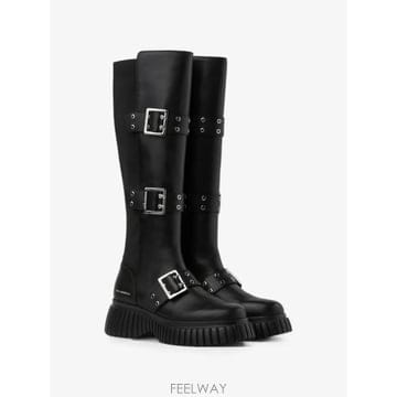 26 FW 칼라거펠트 크리퍼 웨지 버클 니 부츠 KLL44490989 TP458282645