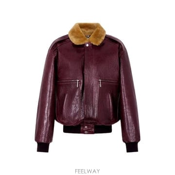 26 FW 라반 시어링 칼라 레더 봄버 재킷 26AFOW086LB0088 TP457824989
