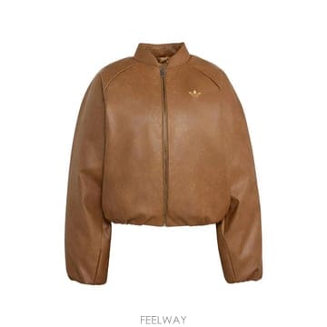 26 FW 아디다스 SST 로고 자수 크롭  레더 재킷 KR9573 TP459451761
