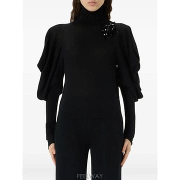 26 FW 블루마린 퍼프 소매 터틀넥 스웨터 RF6179MA313 TP459258547