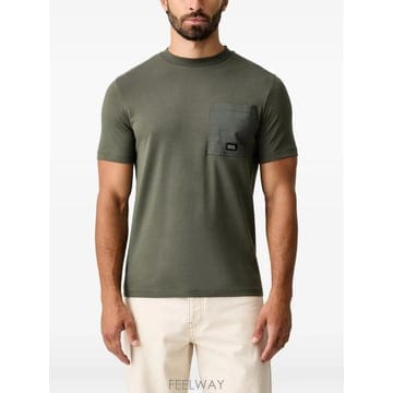 26 FW 칼라거펠트 로고 장식 체스트 포켓 티셔츠 755034564235 TP459213513