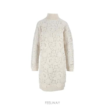 26 FW 에르마노설비노 레이스 패널 하이 넥 미니 드레스 D49EQ002E58 TP457739927