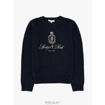 26 FW 스포티앤리치 크루 넥 그래픽 스웨터 WS06566205BL106DARKNAVY TP45531296
