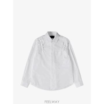 26 FW 시몬 로샤 러플 트리밍 슬래시 디테일 셔츠 54661287WHITE TP458136029