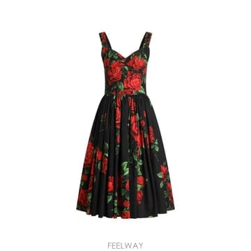 Dolce&Gabbana 26 FW ��ü�ذ��ٳ� ���� ����Ʈ ���ø� �̵� �巹�� F619MTHS5VL TP45773401826 FW ��ü�ذ��ٳ� ���� ����Ʈ ���ø� �̵� �巹�� F619