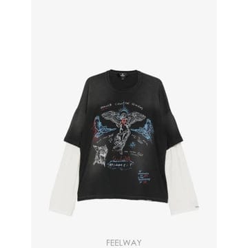 26 FW 리프리젠트 그래픽 프린트 레이어드 소매 티셔츠 MLM3626 TP458839738