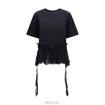 Alexander Mcqueen [K68]�˷���� ���� A000L5QLAEZ 1000 ���� Ƽ���� �μҸ� ž ���� Lace ruffle T[K68]�˷���� ���� A000L5QLAEZ 1000 ���� Ƽ���� �μҸ�