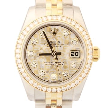 [폴스두잉] ROLEX 롤렉스 데이트저스트 179383 다이아세팅 옐로골드18K 콤비 26mm 시계 풀셋