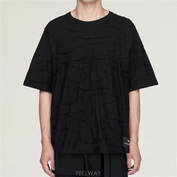 KS1271 BLACK 플리티드 오버핏 반팔티셔츠