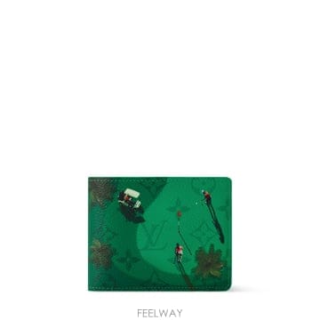 (국내A/S가능) 루이비통 멀티플 모노그램 캔버스 남성 반지갑 중지갑 그린 M3A831