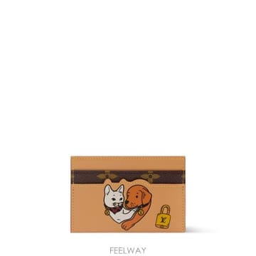 (국내A/S가능) 루이비통 더블 카우하이드 레더 남성 카드홀더 카드지갑 베이지 M2A276