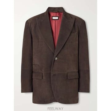 브루넬로 쿠치넬리 패널 PINTUCKED 스웨이드 블레이저 MPNU B0082366819