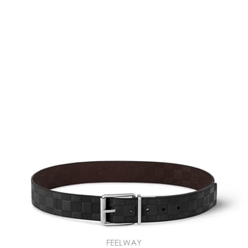 (국내A/S가능) 루이비통 다미에 프린트 40mm 남성 벨트 오닉스블랙 M9150V
