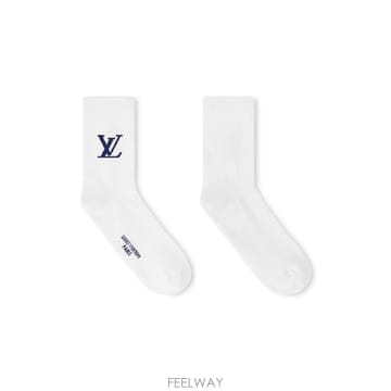(국내A/S가능) 루이비통 온리 LV 남성 양말 삭스 화이트블루 M5418L