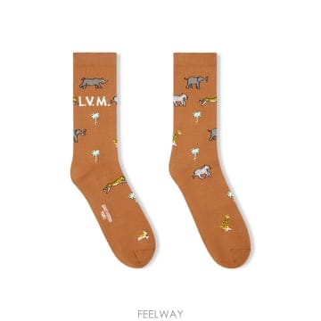 (국내A/S가능) 루이비통 LV x 다즐링 리미티드 남성 양말 삭스 브라운 M5447L