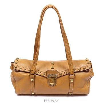Prada(프라다) BR2574 브라운 비텔로 라이트 TUC 스터드 푸쉬락 토트백