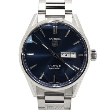 태그호이어 WAR201E 까레라 칼리버5 청판 데이데이트 스틸 오토매틱 41mm 남성 시계aa68128