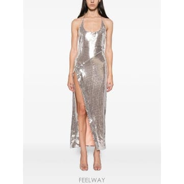 THE ATTICO ��Ƽ�� sequin embellished halterneck dress 12317329654024 TP725��Ƽ�� sequin embellished halterneck dress 12317329654
