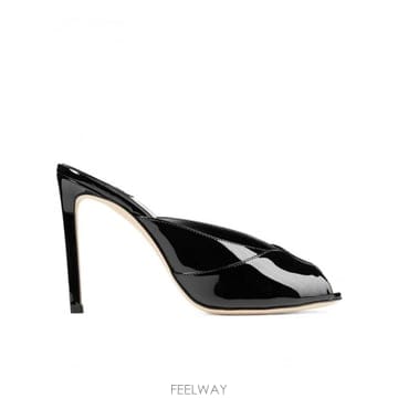 26FW 지미 추 블랙 새틴 앤 레이스 Brigitte 뮬 BRIGITTEMULE100WANBLACK TP5