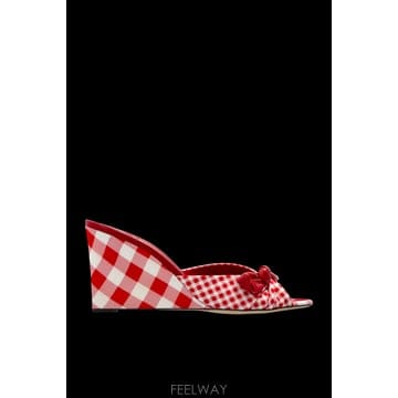 26SS 지미 추 프린트 패브릭 Livi 85 웨지 LIVIWEDGE85DRQRUBYREDMIX TP5747