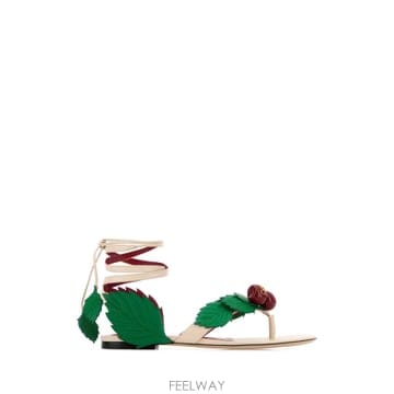 26SS 발렌티노 아이보리 레더 Cherryfic 통 샌들 8W2S0NX9TGE9Q2 TP571284589