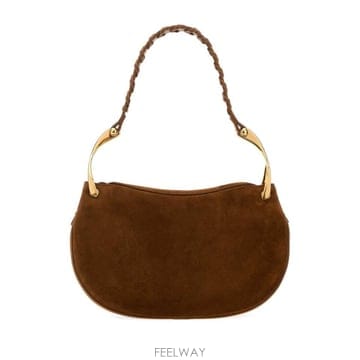 26FW 알렉산더 맥퀸 브라운 suede Wishbone 숄더 백 8746081HBEB2030 TP58119