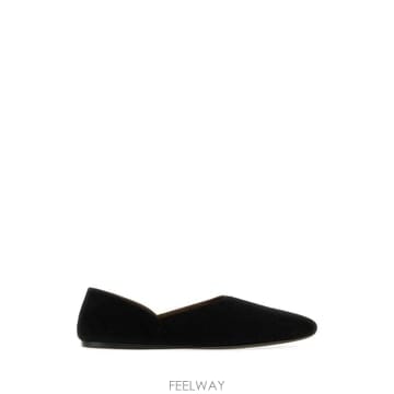 26FW 카이트 블랙 레더 앤 suede Jane 발레리나 F40581051L1051200 TP5794356