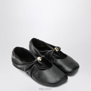 26FW 로에베 블랙 나파 pebble 발레리나 L815466X46LE1100 TP577898400