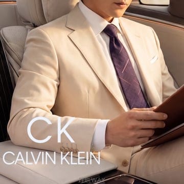 CALVIN KLEIN 캘빈클라인 컬렉션 실크 퍼플 로고 자카드 넥타이 8.9cm A+등급 K3760