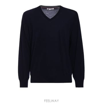 26FW 브루넬로 쿠치넬리 다크 블루 울 캐시미어 풀오버 M2400162CW425 TP571830190