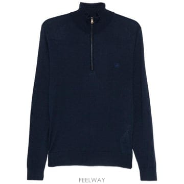 26FW 에트로 네이비 블루 울 블렌드 스웨터 MRKF0120AU12QB0324 TP580426755