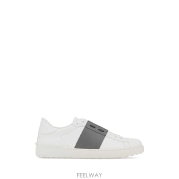 26SS 발렌티노 화이트 레더 오픈 스니커즈 with grey band 8Y0S0830BLU3DR TP573
