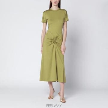 Victoria Beckham 26SS ���丮�� BECKHAM Blaire �巹�� with ���� ���̽�Ʈ in yellowish �׸� 1326SS ���丮�� BECKHAM Blaire �巹�� with ���� ���̽�Ʈ