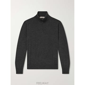 26 FW CANALI 차콜 울 하프 집업 스웨터 TP582010357