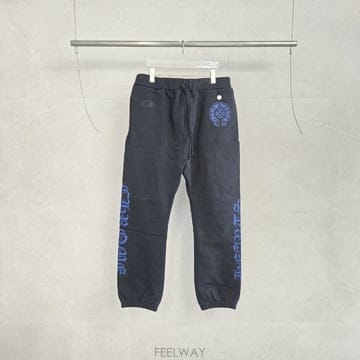 크롬하츠 홀슈스 스웨트 팬츠 블랙 블루 L 새상품