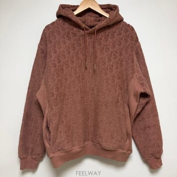 디올 오블리크 테리 후드티