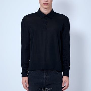 26 FW 더로우 Reyes 코튼 니트 폴로 스웨터 R000244 K798 BLK