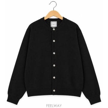 우영미 라운드넥 울 라운드 넥 가디건 블랙 26FW W263KN03504B