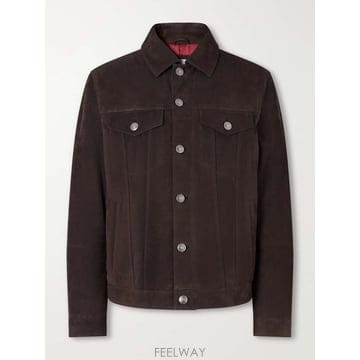 브루넬로 쿠치넬리 PINTUCKED 스웨이드 자켓 MPNUK2103 B0082366823