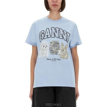 GANNI 26FW ���� ���� Ƽ���� T4278 570 BLUE26FW ���� ���� Ƽ���� T4278 570 BLUE