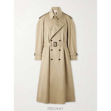 셀린느 코튼 & 린넨블렌드 개버딘 트렌치 코트 RM0GX219I. B0082291201