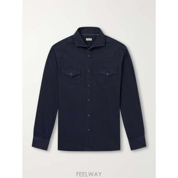 브루넬로 쿠치넬리 코튼캔버스 웨스턴 셔츠 MG6534008 B0082366826